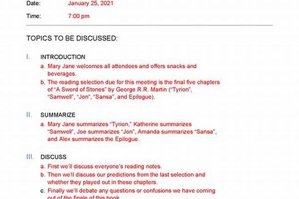 Book Club Meeting Agenda Ideas